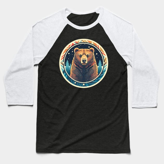 Grizzly Bear in Ornmament , Love Bears Baseball T-Shirt by dukito